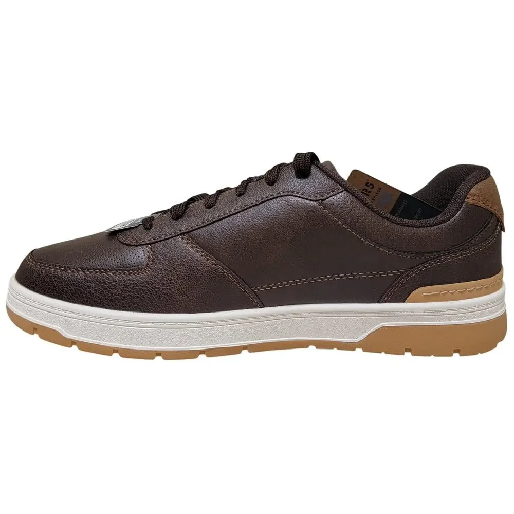 Dockers Men Frederick Low Top Fashion Sneakers Size US 9W Brown Faux Leather